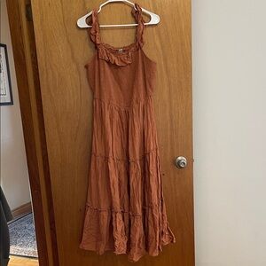 Old Navy Rust Sleeveless Dress with Ruffle Details